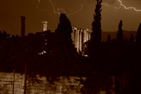 Lightning over the Temple of Zeus (Sepia)