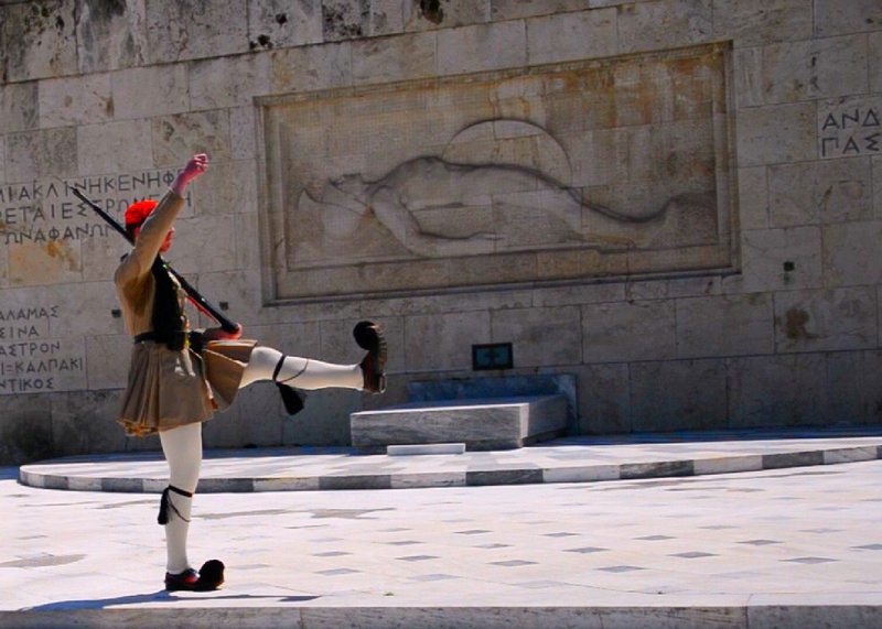 Evzone at Monument of the Unknown Solder