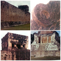 The Great Ballcourt wall, the Ring, Temple of the Bearded Man, Temple of the Jaguar